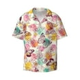 thumbnail image 1 of Naloa Butterflies and Roses Men's Loose Fit Cuban Collar Short-Sleeve Shirt with Button-down and Chest Pocket for Everyday Wear Outings - Medium, 1 of 7