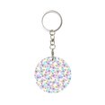 thumbnail image 1 of Naloa Butterflies on Polka Dots Print Round Keychain Keychain Key Ring, Key Tag, Key Chain Bulk for Gift Accessories (Round), 1 of 7