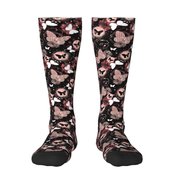 Naloa Butterflies1 Thigh High Socks Extra Long Stretchy Sock Women Over Knee High Opaque Stocking Daily Wear