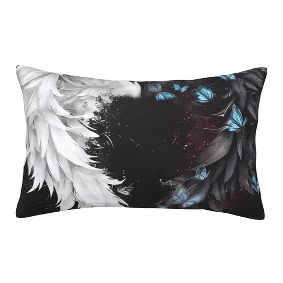 Naloa Butterfly Angel Wings Art Pillowcase, Throw Pillowcase, Wrinkle-Free, Stain-Resistant with Hidden Zipper for Bedroom Sofa-14"x20"