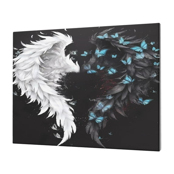 Naloa Butterfly Angel Wings Art Print Canvas Picture,Wall Pictures, Modern Decorative Poster,Art Prints for Bedroom, Toilet, 40 x 30 cm, Built-in Wooden Frame
