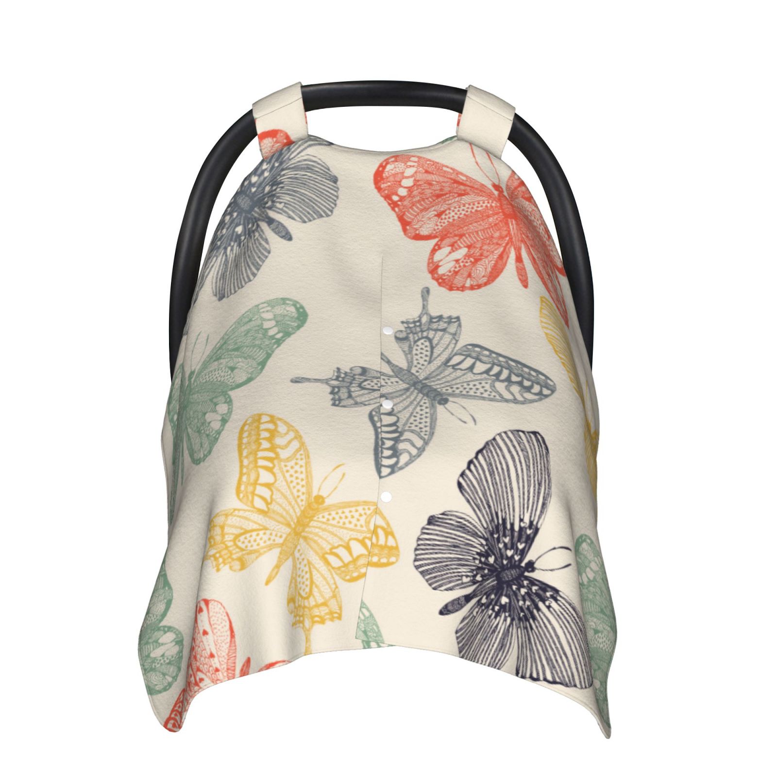 Naloa Butterfly Baby Car Seat Cover, Breathable Baby Carrier Cover, Multiuse Baby Carrier Cover & Nursing Breastfeeding Cover