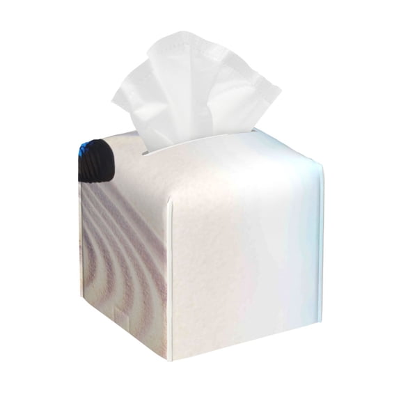 Naloa Butterfly In Blossoms Zen Tissue Box CoverLeather Tissue Holder Square Facial Tissue Case Facial Paper Organizer Dispenser for Bathroom, Vanity Countertop, Tabletop, Car