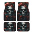 thumbnail image 1 of Naloa Butterfly Flower Skull Car Foot Mat Set of 4 Pieces - Universal Floor Liner Neoprene Full Set Floor Mats for Cars Trucks SUV, 1 of 7