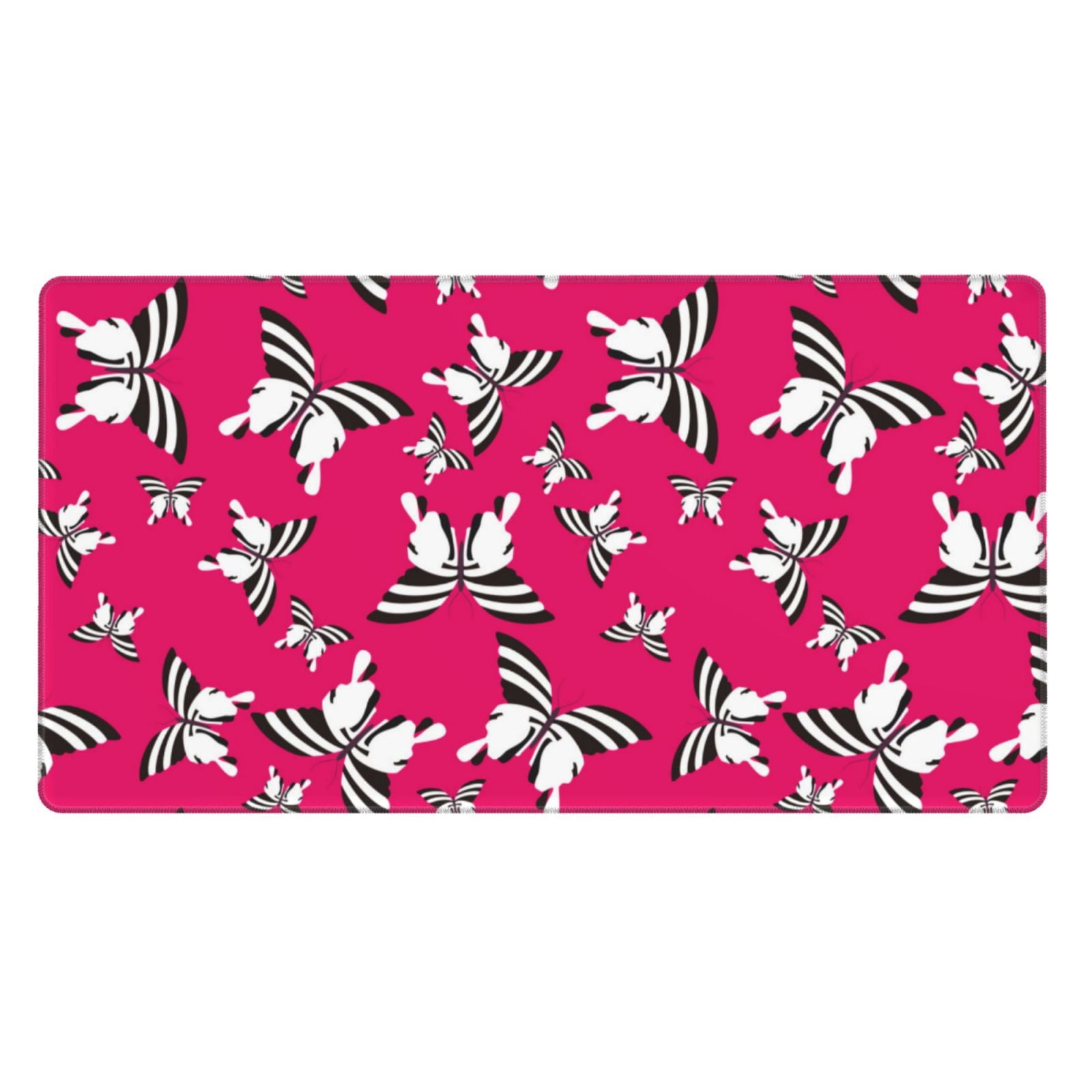 Naloa Butterfly Gaming Mouse Pad Large Mouse Mat Long Extended Desk Pad Non-Slip Rubber Mice Pads Stitched Edges Thin Pad (16x29.5 Inch)