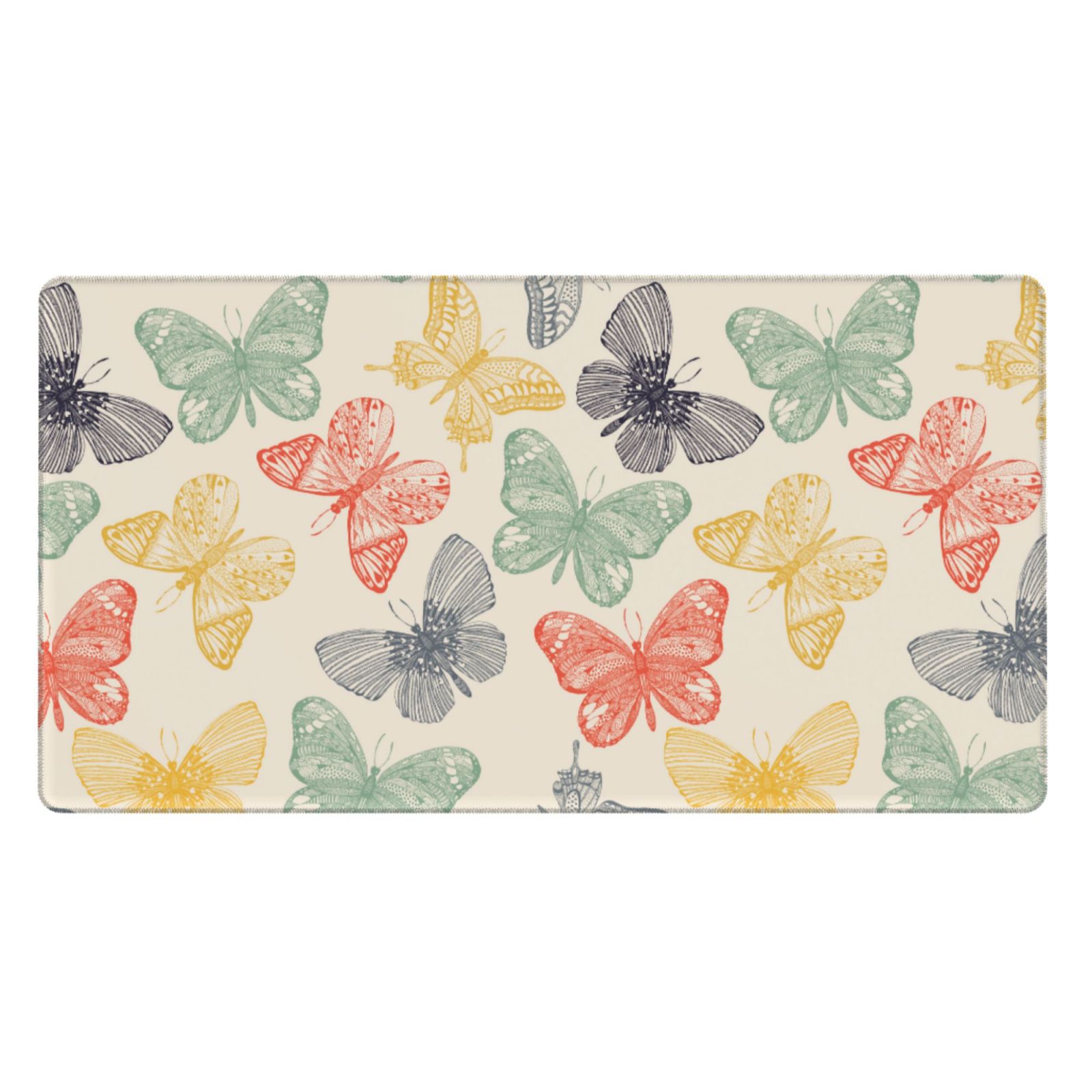 Naloa Butterfly Gaming Mouse Pad Large Mouse Mat Long Extended Desk Pad Non-Slip Rubber Mice Pads Stitched Edges Thin Pad (16x29.5 Inch)