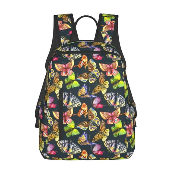 Naloa Butterfly Wild Insect Print Lightweight DayBackpack Suitable for school, work, shopping, travel, etc.