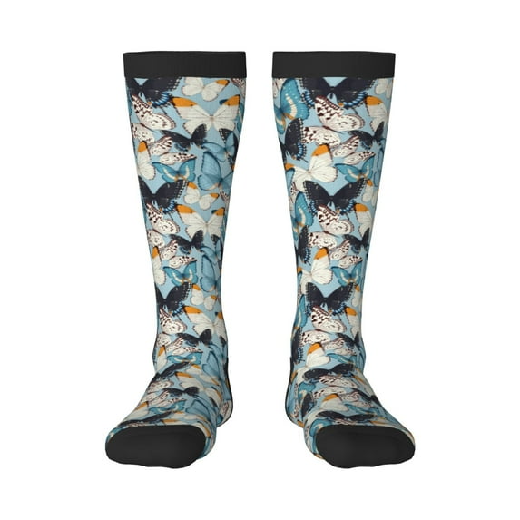 Naloa Butterflys Thigh High Socks Extra Long Stretchy Sock Women Over Knee High Opaque Stocking Daily Wear