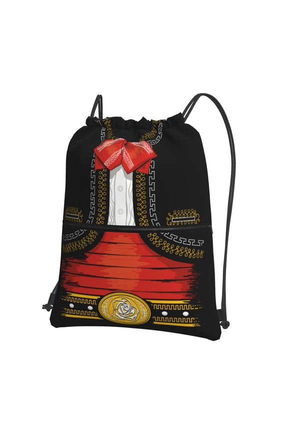 CHARRO SUIT Drawstring Backpack String Bag Cinch Water Resistant for Gym Shopping Sport Yoga