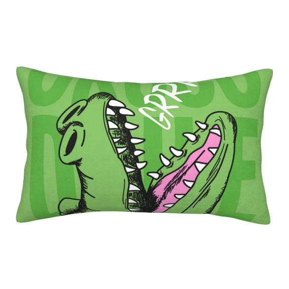 Naloa CROCODILE HEAD Pillowcase, Throw Pillowcase, Wrinkle-Free, Stain-Resistant with Hidden Zipper for Bedroom Sofa-16"x24"