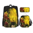 thumbnail image 1 of Naloa Cactus Flowers Print Large Capacity Backpack Lunch Bag Pencil Case Combination 3 Piece Set for Student, 1 of 8