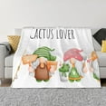 thumbnail image 1 of Naloa Cactus Gnome Flannel Blankets - Thick and Warm Blanket for Winter, Soft Fuzzy Plush King Blanket for All Seasons60"x50", 1 of 6
