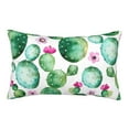 thumbnail image 1 of Naloa Cactus Plants Pillowcase, Throw Pillowcase, Wrinkle-Free, Stain-Resistant with Hidden Zipper for Bedroom Sofa - 14"x20", 1 of 9