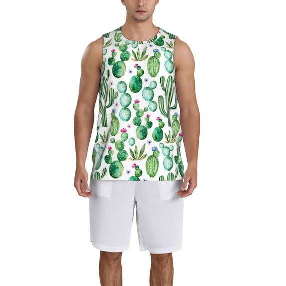Naloa Cactus Plants1 Basketball Jersey Reversible Men's Mesh Athletic Sports Shirts Training Practice S-4XL3X-Large