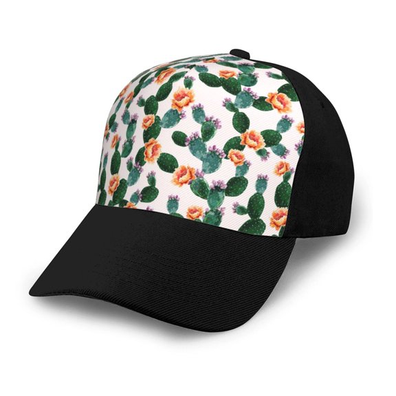 Naloa Cactuses Adult adjustable Print Baseball Hat, Patchwork curved brim baseball capfor Men and Women, One Size