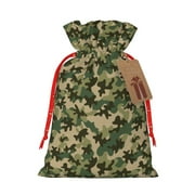 Naloa Camouflag Drawstring Christmas Bags, 3D Xmas Gift Bags, Christmas Wrapping Bags, Xmas Goodie Bags, Treat Pouch Bags, Party Favor Bags-Medium
