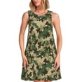 thumbnail image 1 of Naloa Camouflag Print Women's Summer Spring Casual Beach Sundress,Vacation Sleeveless Tank Crewneck Loose Dresses, 1 of 7