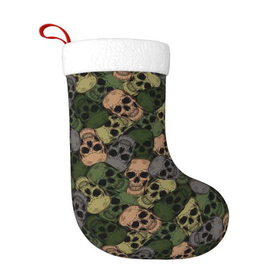 Naloa Camouflage Skulls Christmas Stockings Decorations, Xmas Ornaments, DIY Personalized Farmhouse Decor for Home Family Party Tree