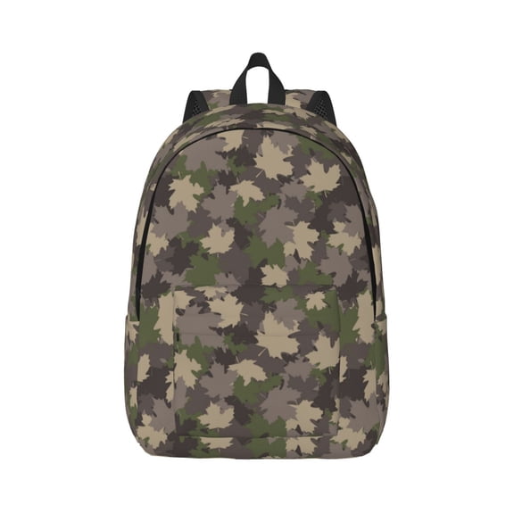 Naloa Camouflage maple Canvas Backpack for Men Women Rucksack Casual Travel Daypack College Tote Satchel Bookbag for Teens-Medium
