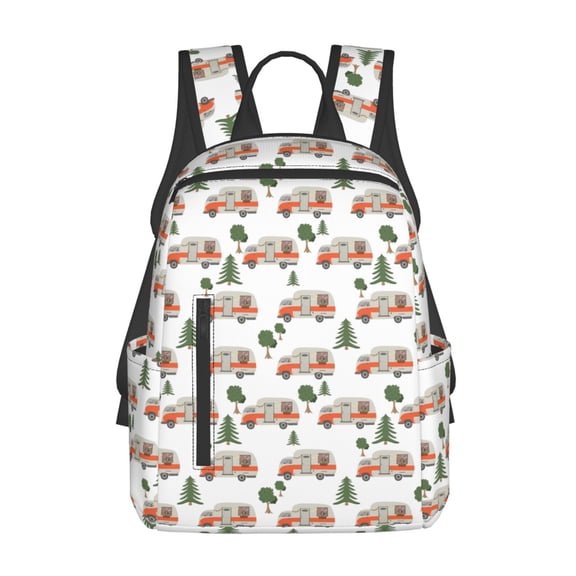 Naloa Camp Van Print Lightweight DayBackpack Suitable for school, work, shopping, travel, etc.