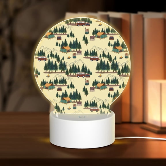 Naloa Camping Caravan 1 Acrylic LED Night Light Custom LED Lights Personalized Nightlight Customized Gifts for Family Couples Friends