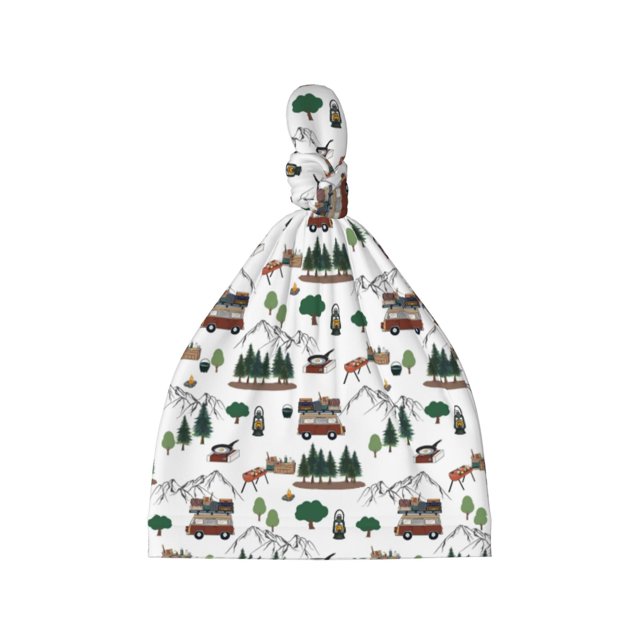 Naloa Camping Caravan 2 Baby Newborn Hats, Infant Knotted Baby Hat