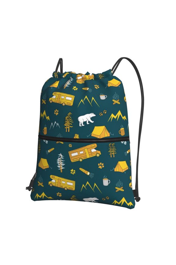Camping Drawstring Backpack String Bag Cinch Water Resistant for Gym Shopping Sport Yoga
