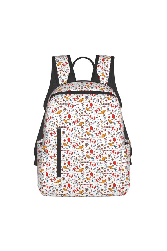 Canada Day Print Lightweight DayBackpack Suitable for school, work, shopping, travel, etc.