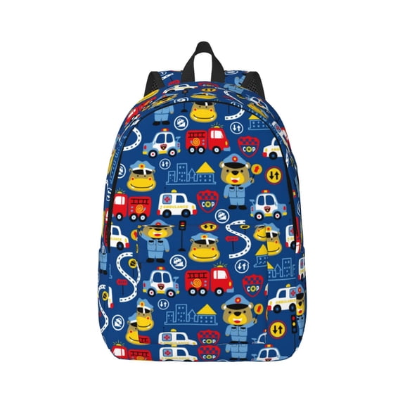 Naloa Canvas Backpack for Men Women Animals Rescue Team Print Rucksack Casual Travel Daypack Large and Small Durable College Tote Satchel Bookbag for Teens