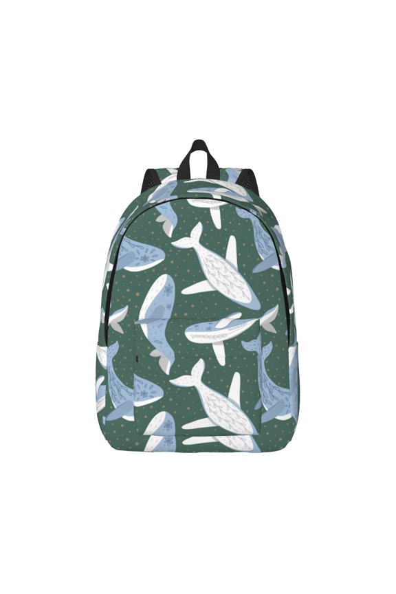 Canvas Backpack for Men Women Beautiful Whales Print Rucksack Casual Travel Daypack Large and Small Durable College Tote Satchel Bookbag for Teens