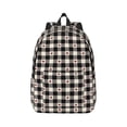 thumbnail image 1 of Naloa Canvas Backpack for Men Women Black Plaid Heart Print Rucksack Casual Travel Daypack Large and Small Durable College Tote Satchel Bookbag for Teens, 1 of 8