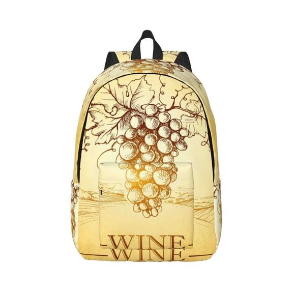 Naloa Canvas Backpack for Men Women Bunch of Grapes Print Rucksack Casual Travel Daypack Large and Small Durable College Tote Satchel Bookbag for Teens