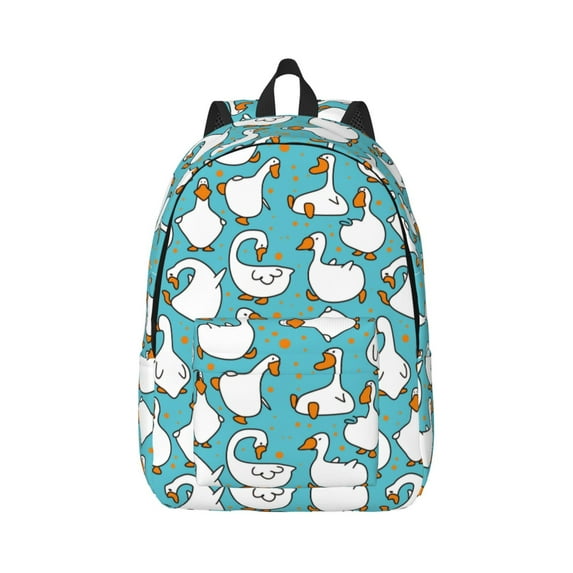 Naloa Canvas Backpack for Men Women Cartoon Funny Goose Print Rucksack Casual Travel Daypack Large and Small Durable College Tote Satchel Bookbag for Teens