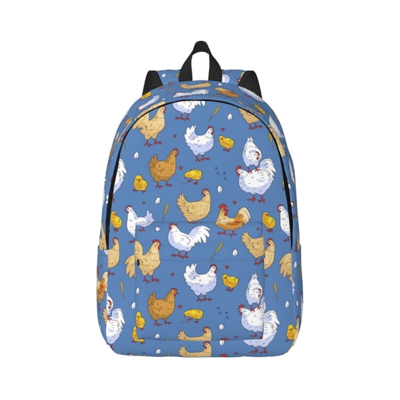 Naloa Canvas Backpack for Men Women Chicken Family Print Rucksack Casual Travel Daypack Large and Small Durable College Tote Satchel Bookbag for Teens