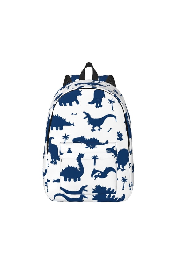 Canvas Backpack for Men Women Cute Cartoon Dinosaurs Print Rucksack Casual Travel Daypack Large and Small Durable College Tote Satchel Bookbag for Teens