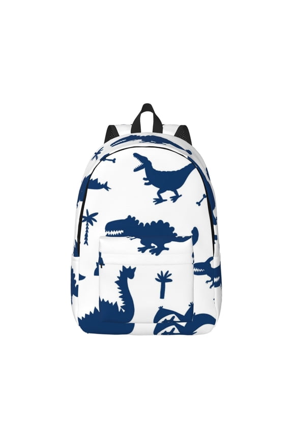 Canvas Backpack for Men Women Cute Cartoon Dinosaurs Print Rucksack Casual Travel Daypack Large and Small Durable College Tote Satchel Bookbag for Teens