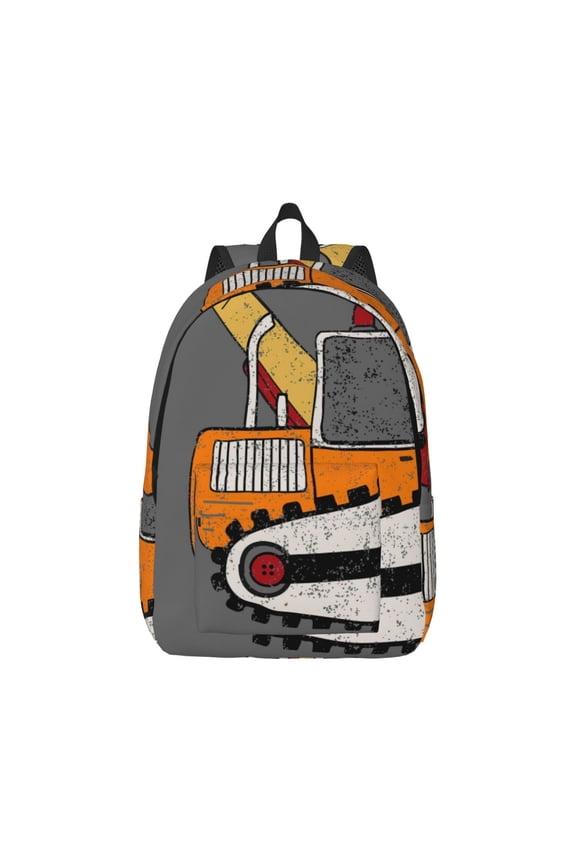 Canvas Backpack for Men Women I Like Big Digger Print Rucksack Casual Travel Daypack Large and Small Durable College Tote Satchel Bookbag for Teens