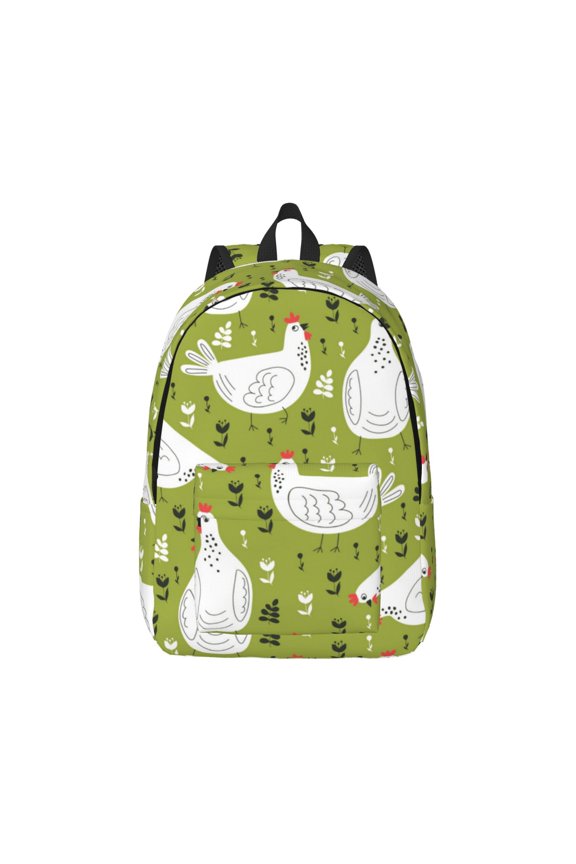 Canvas Backpack for Men Women Lovely Chickens Print Rucksack Casual Travel Daypack Large and Small Durable College Tote Satchel Bookbag for Teens