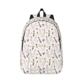 thumbnail image 1 of Naloa Canvas Backpack for Men Women Purple Flower Rabbit Print Rucksack Casual Travel Daypack Large and Small Durable College Tote Satchel Bookbag for Teens, 1 of 8