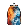 thumbnail image 1 of Naloa Canvas Backpack for Men Women Red And Blue Waves Print Rucksack Casual Travel Daypack Large and Small Durable College Tote Satchel Bookbag for Teens, 1 of 8
