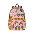 thumbnail image 1 of Naloa Canvas Backpack for Men Women Retro 70s Hippie Print Rucksack Casual Travel Daypack Large and Small Durable College Tote Satchel Bookbag for Teens, 1 of 7