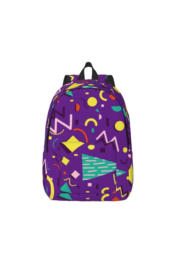 Canvas Backpack for Men Women Retro 80s Style Print Rucksack Casual Travel Daypack Large and Small Durable College Tote Satchel Bookbag for Teens