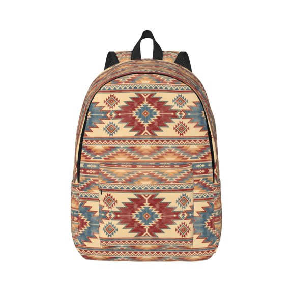 Naloa Canvas Backpack for Men Women Traditional Tribal Aztec Print Rucksack Casual Travel Daypack Large and Small Durable College Tote Satchel Bookbag for Teens