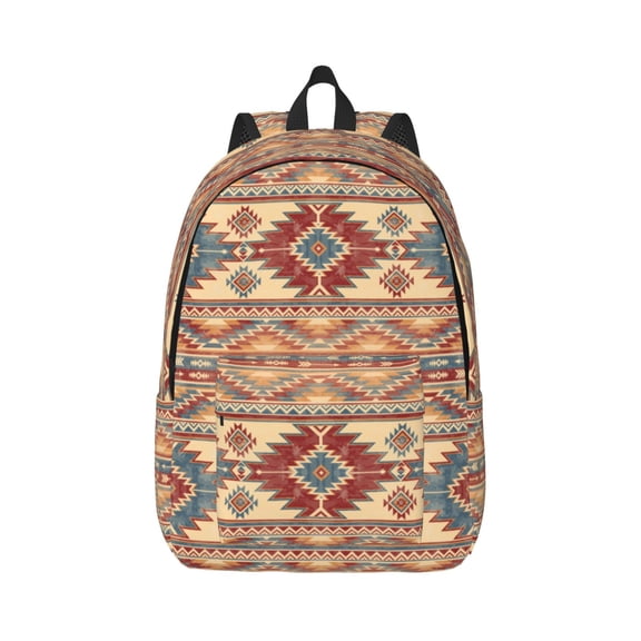 Naloa Canvas Backpack for Men Women Traditional Tribal Aztec Print Rucksack Casual Travel Daypack Large and Small Durable College Tote Satchel Bookbag for Teens
