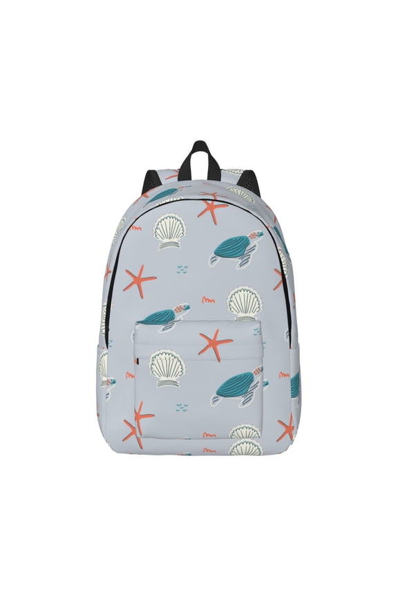 Canvas Backpack for Men Women Turtles And Shells Print Rucksack Casual Travel Daypack Large and Small Durable College Tote Satchel Bookbag for Teens