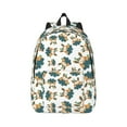thumbnail image 1 of Naloa Canvas Backpack for Men Women Cute Bunny Print Rucksack Casual Travel Daypack Large and Small Durable College Tote Satchel Bookbag for Teens, 1 of 8