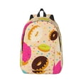 thumbnail image 1 of Naloa Canvas Backpack for Men Women Donuts Print Rucksack Casual Travel Daypack Large and Small Durable College Tote Satchel Bookbag for Teens, 1 of 8