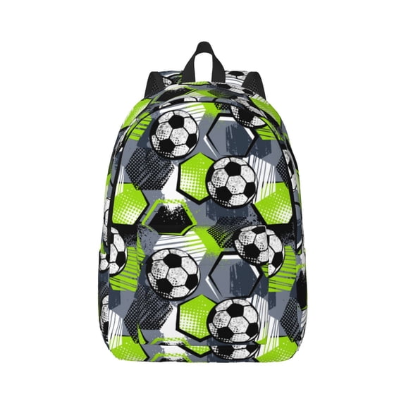 Naloa Canvas Backpack for Men Women Football Print Rucksack Casual Travel Daypack Large and Small Durable College Tote Satchel Bookbag for Teens