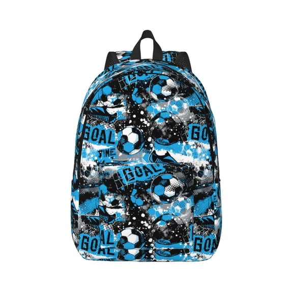 Naloa Canvas Backpack for Men Women Football Time Print Rucksack Casual Travel Daypack Large and Small Durable College Tote Satchel Bookbag for Teens