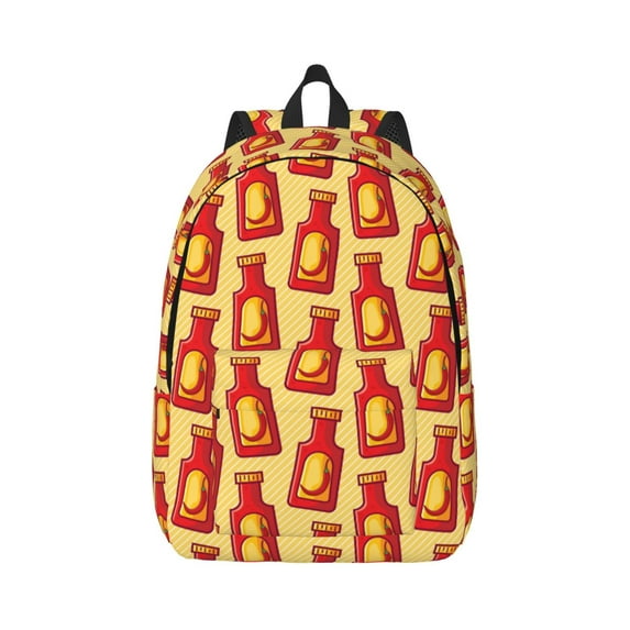 Naloa Canvas Backpack for Men Women Hot Chili Print Rucksack Casual Travel Daypack Large and Small Durable College Tote Satchel Bookbag for Teens